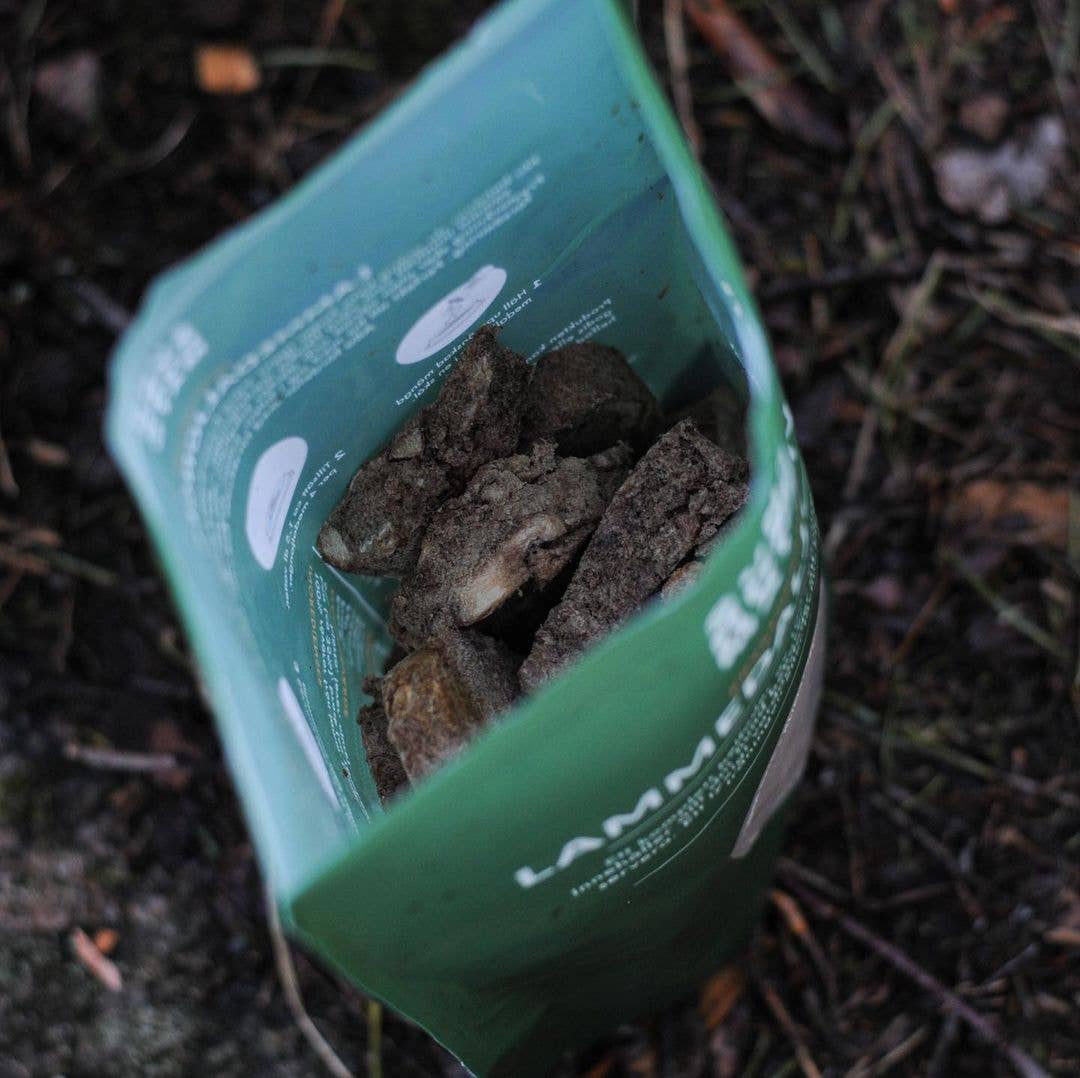 Frysetørket fullfôr av lam