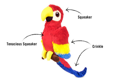 Fetching Flock Collection Paula the Parrot m/Chew Guard